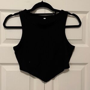 Black Cropped Sleeveless Women's Top